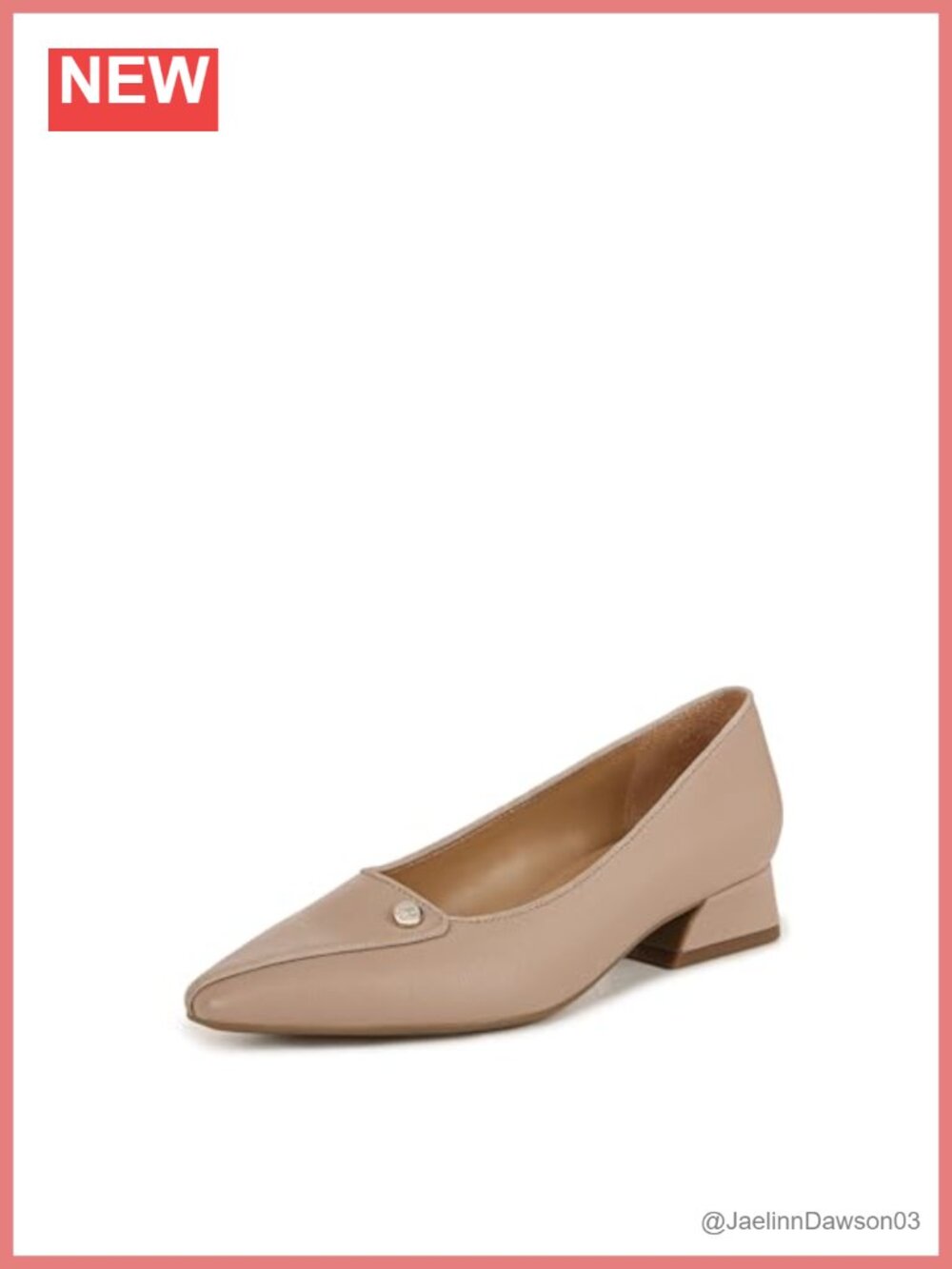 Naturalizer Georgia Pointed Toe Low Block Heel Pump Women's PU Leather